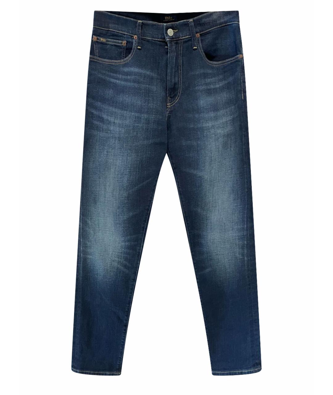 POLO RALPH LAUREN Темно-синие хлопко-эластановые джинсы скинни, фото 1
