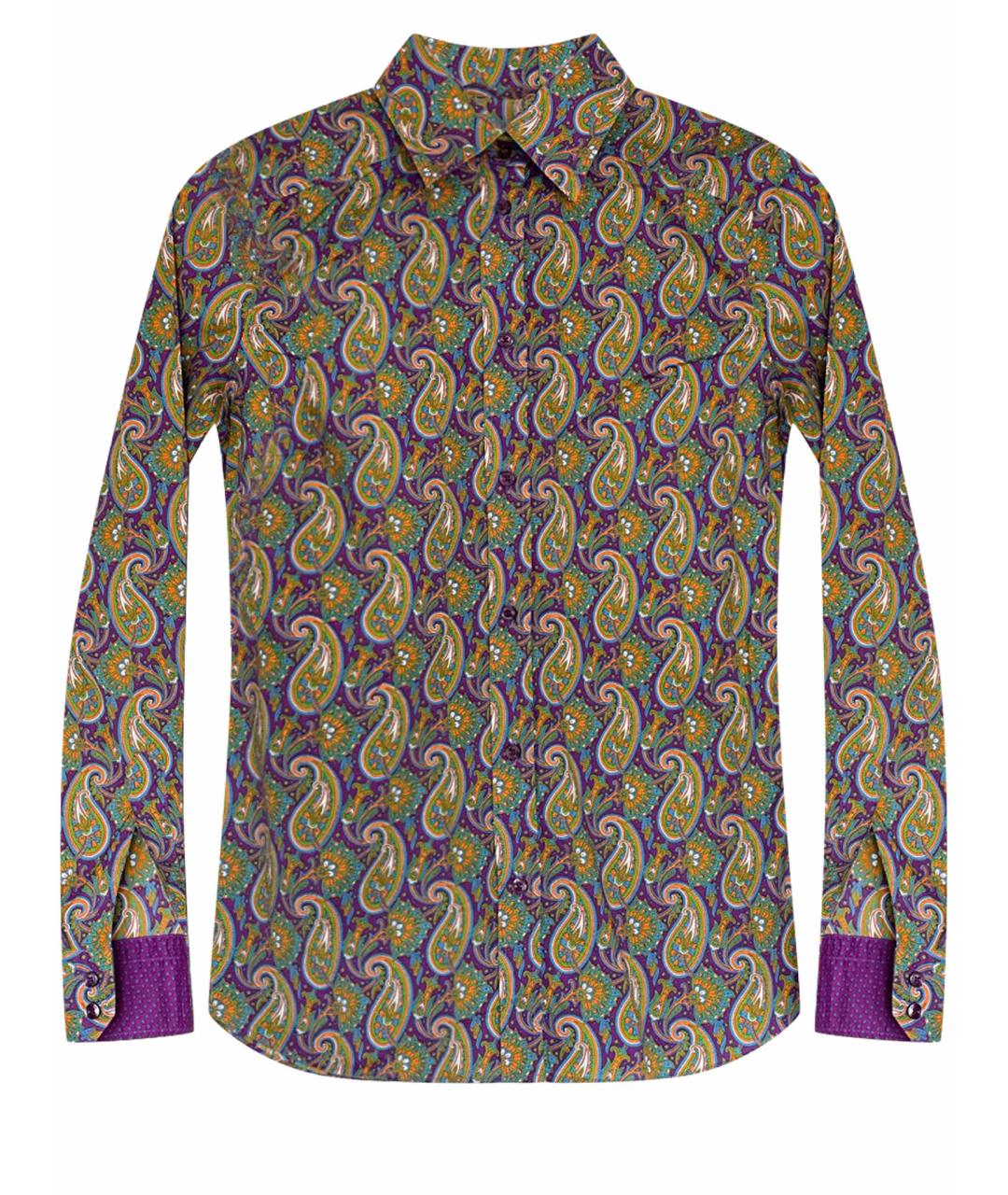 ETRO Хаки хлопко-эластановая рубашка, фото 1