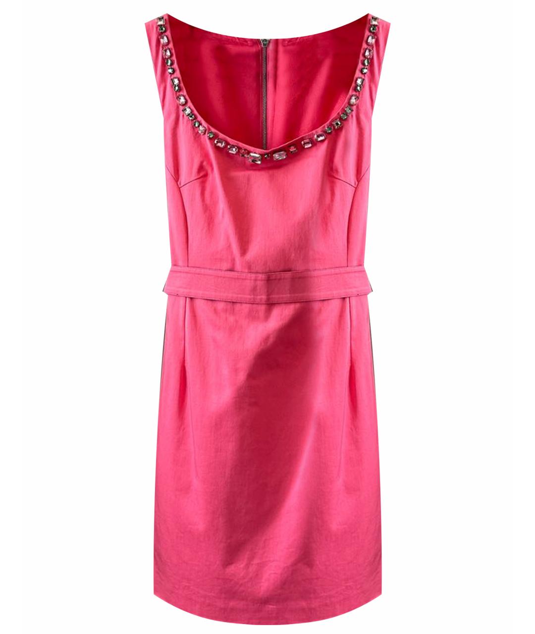 FRANKIE MORELLO Розовое хлопковое коктейльное платье, фото 1