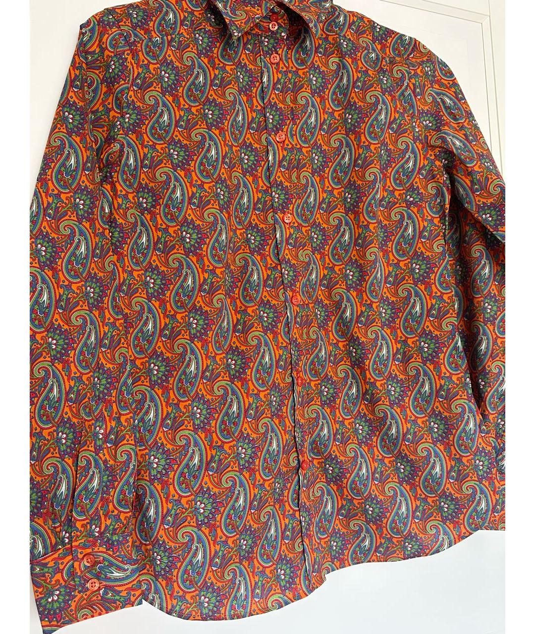 ETRO Оранжевая хлопко-эластановая рубашка, фото 5