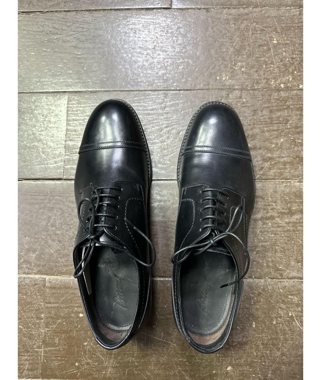 BRIONI Черные кожаные туфли, фото 3