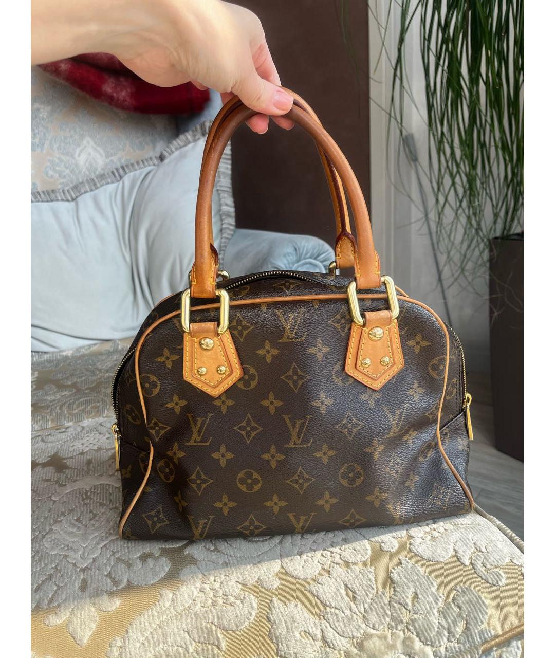 LOUIS VUITTON PRE-OWNED Коричневая сумка с короткими ручками, фото 6