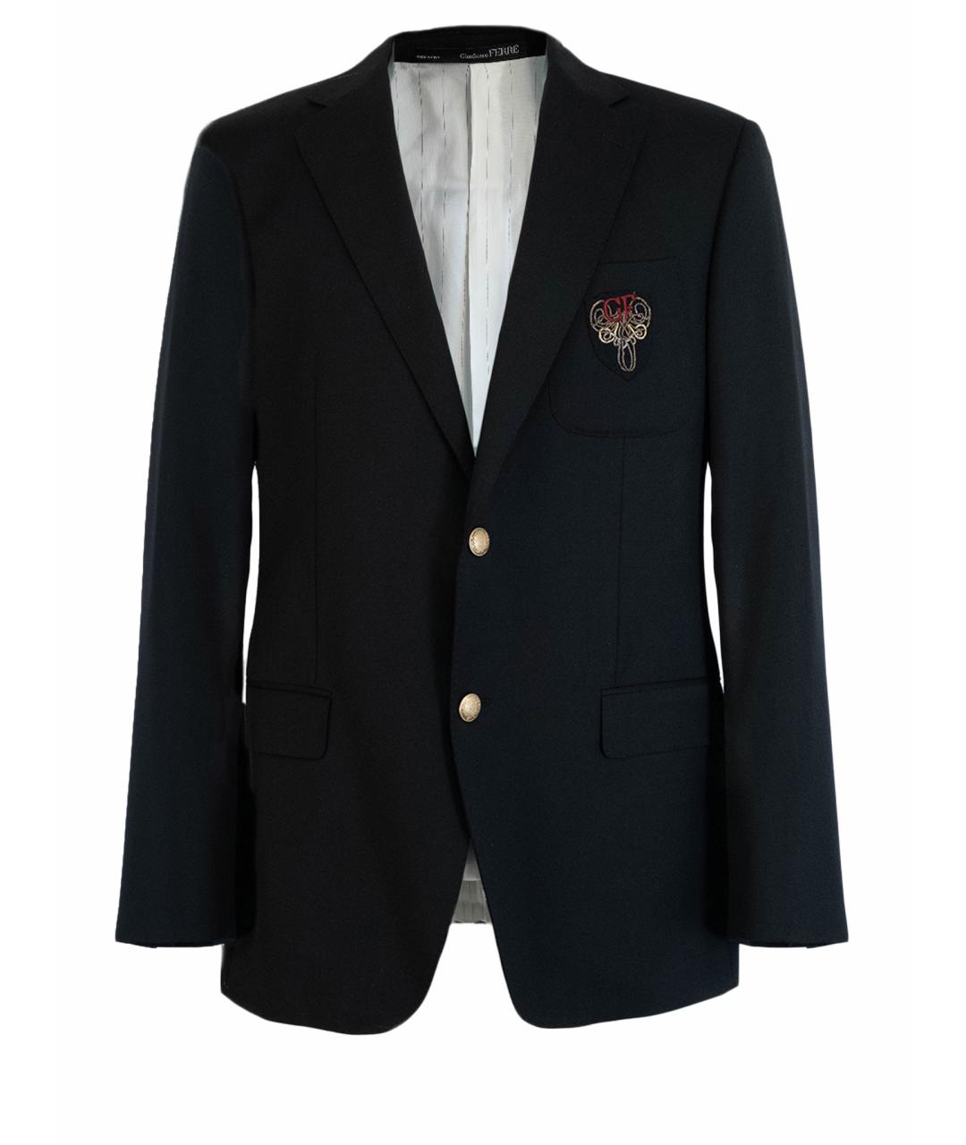 GIANFRANCO FERRE Черный шерстяной пиджак, фото 1