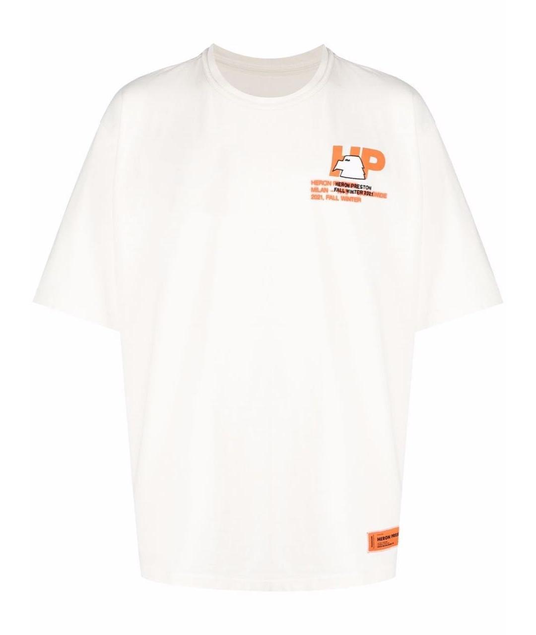HERON PRESTON Белая хлопко-полиэстеровая футболка, фото 1