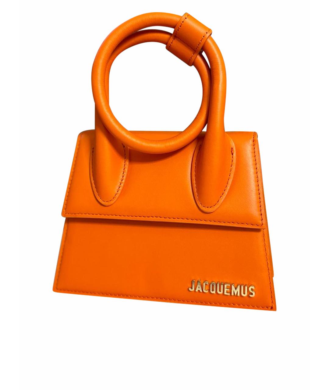 JACQUEMUS Оранжевая кожаная сумка через плечо, фото 1