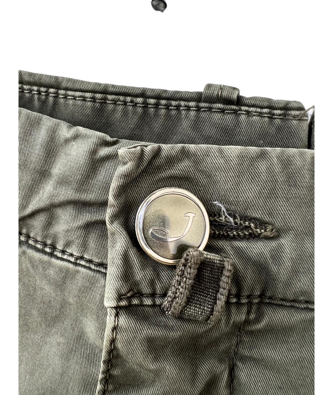 JACOB COHEN Хаки хлопко-эластановые повседневные брюки, фото 9
