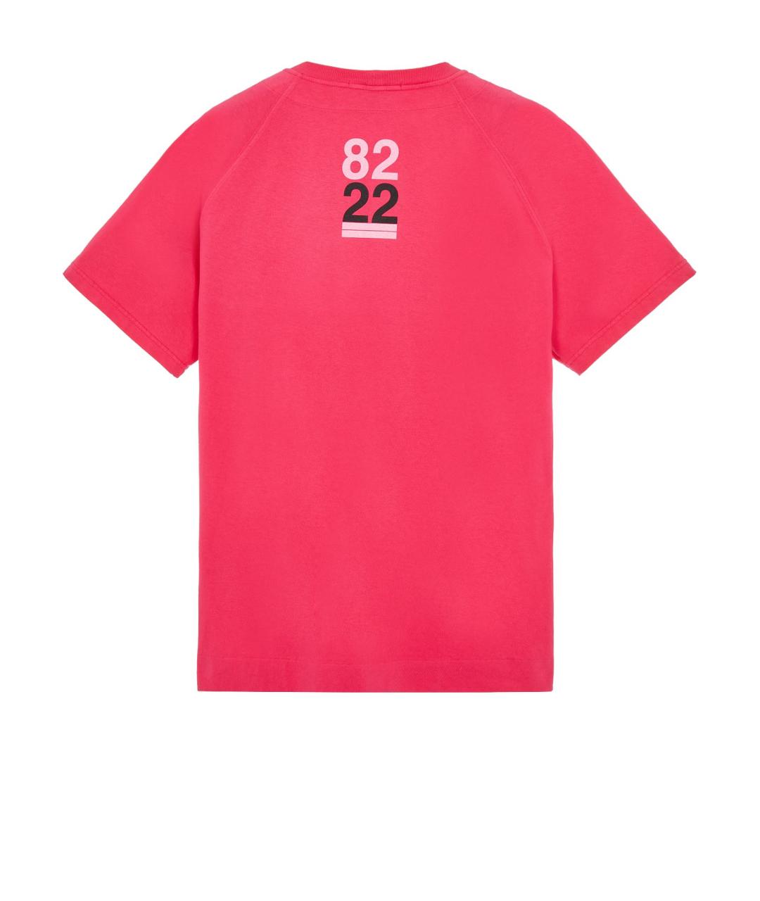 STONE ISLAND Розовая хлопковая футболка, фото 2