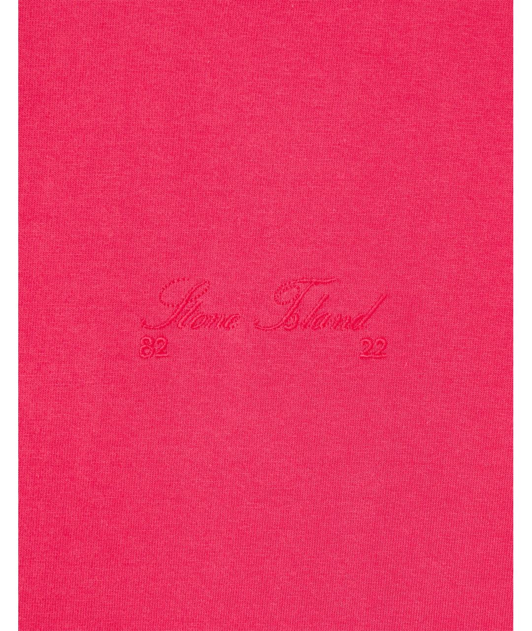 STONE ISLAND Розовая хлопковая футболка, фото 3