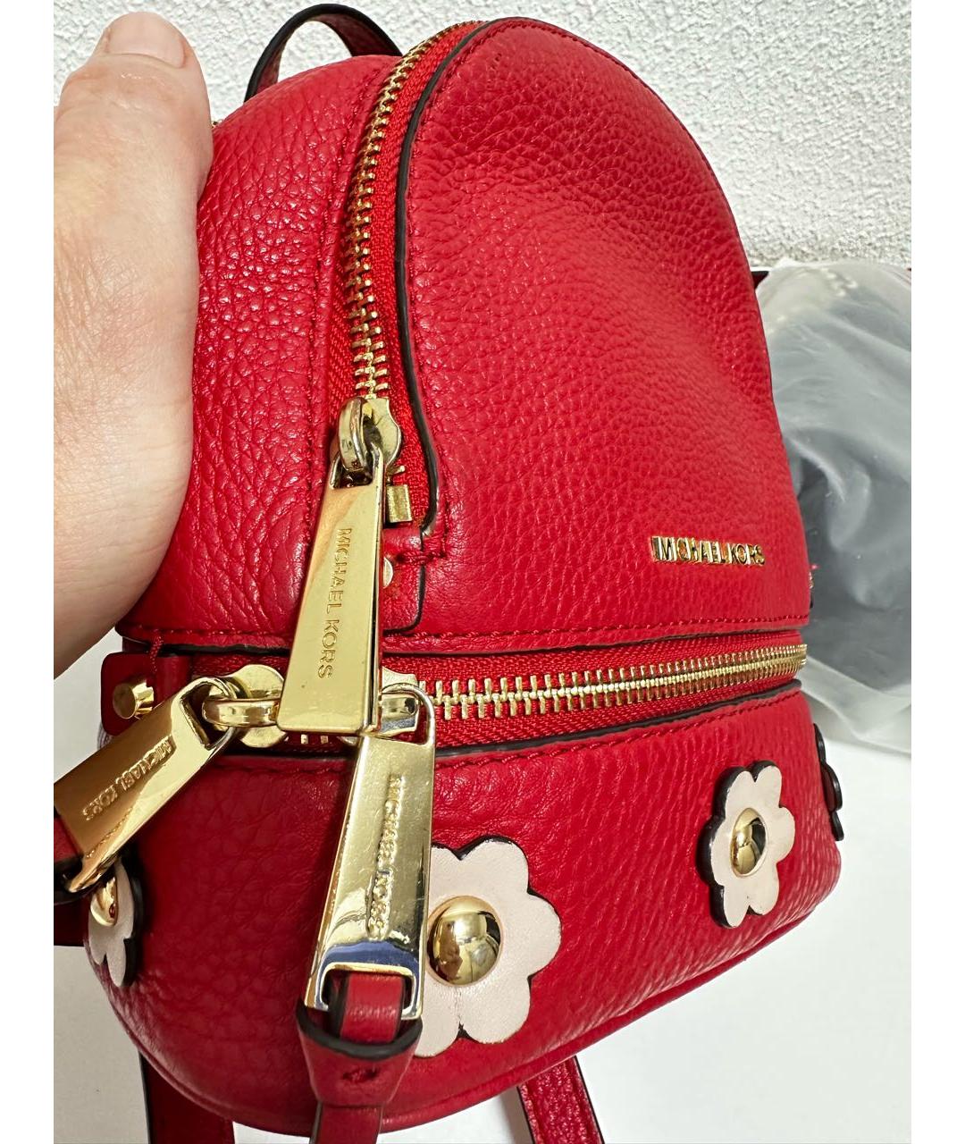 MICHAEL KORS Красный кожаный рюкзак, фото 7