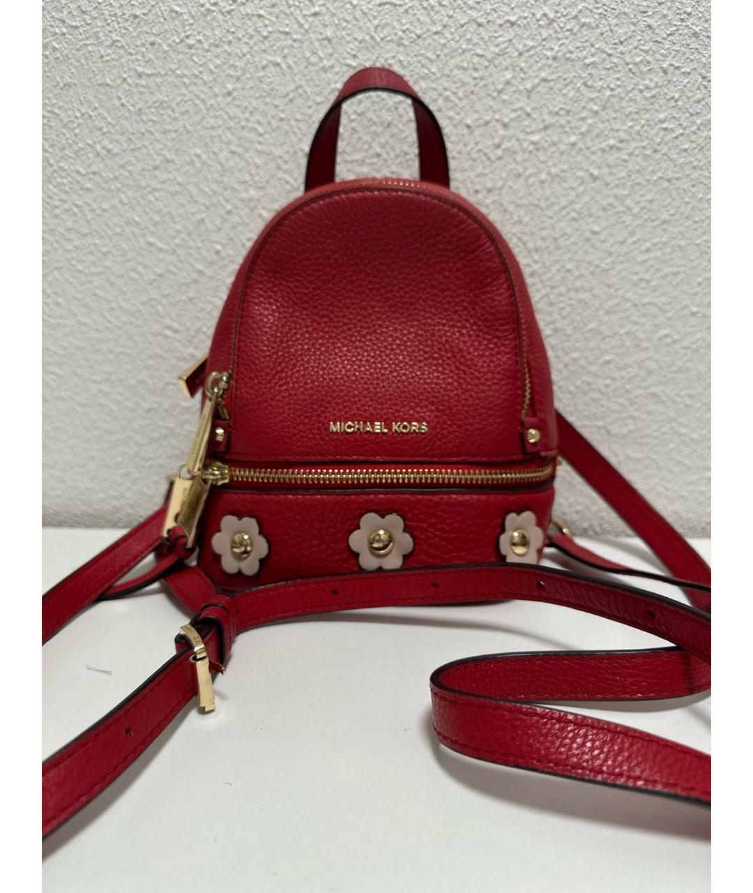 MICHAEL KORS Красный кожаный рюкзак, фото 9