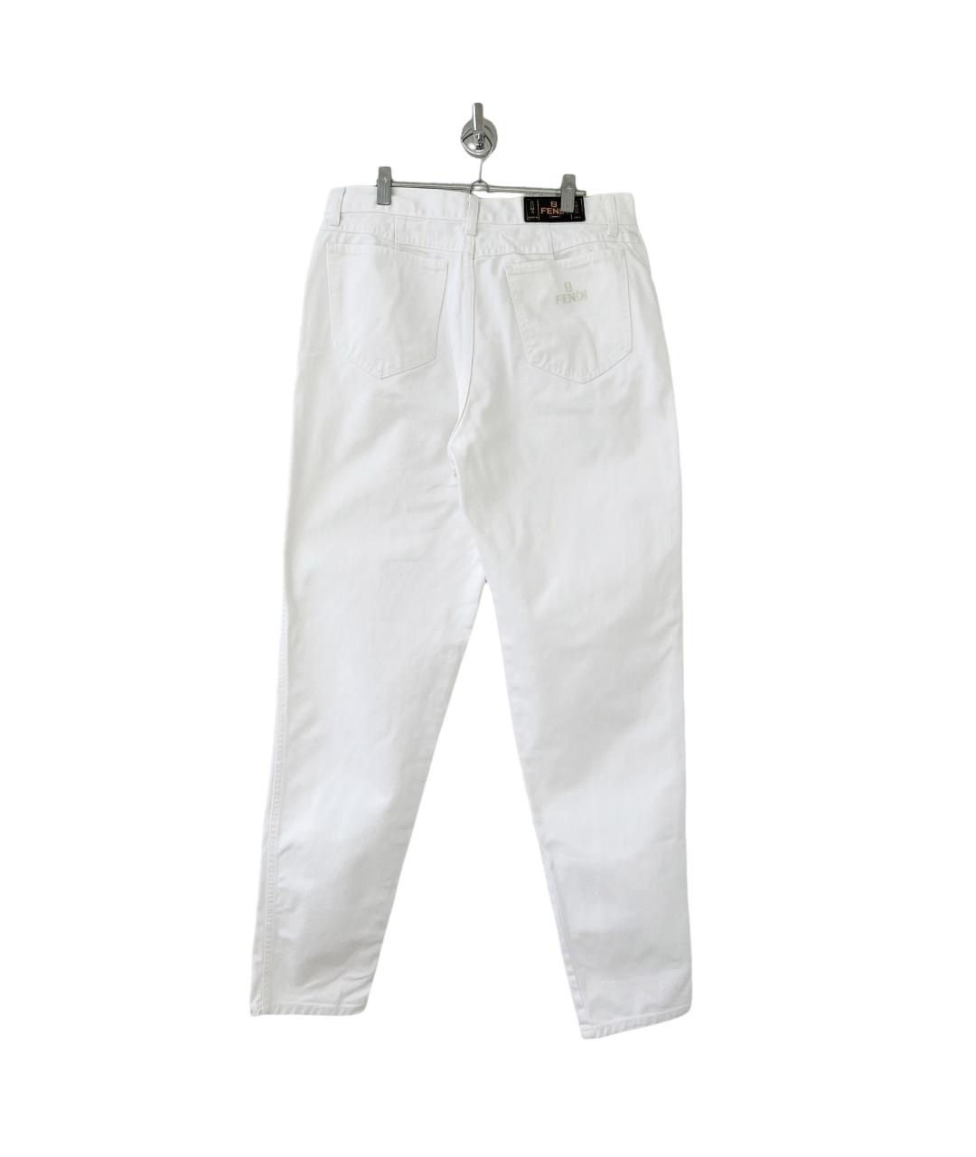 FENDI Белые хлопковые джинсы, фото 2