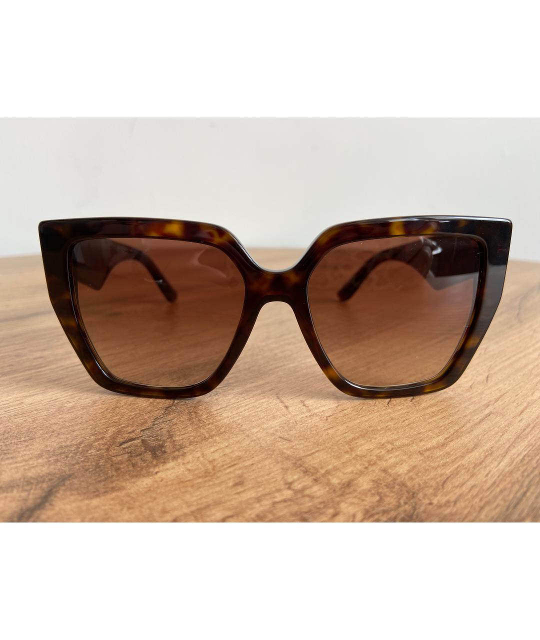 DOLCE&GABBANA Коричневые пластиковые солнцезащитные очки, фото 6