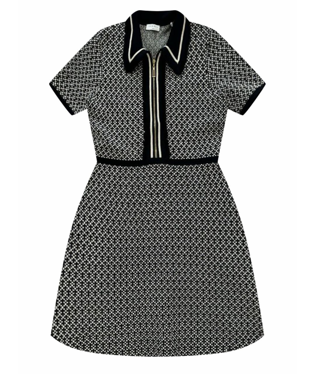 SANDRO Черное твидовое повседневное платье, фото 1