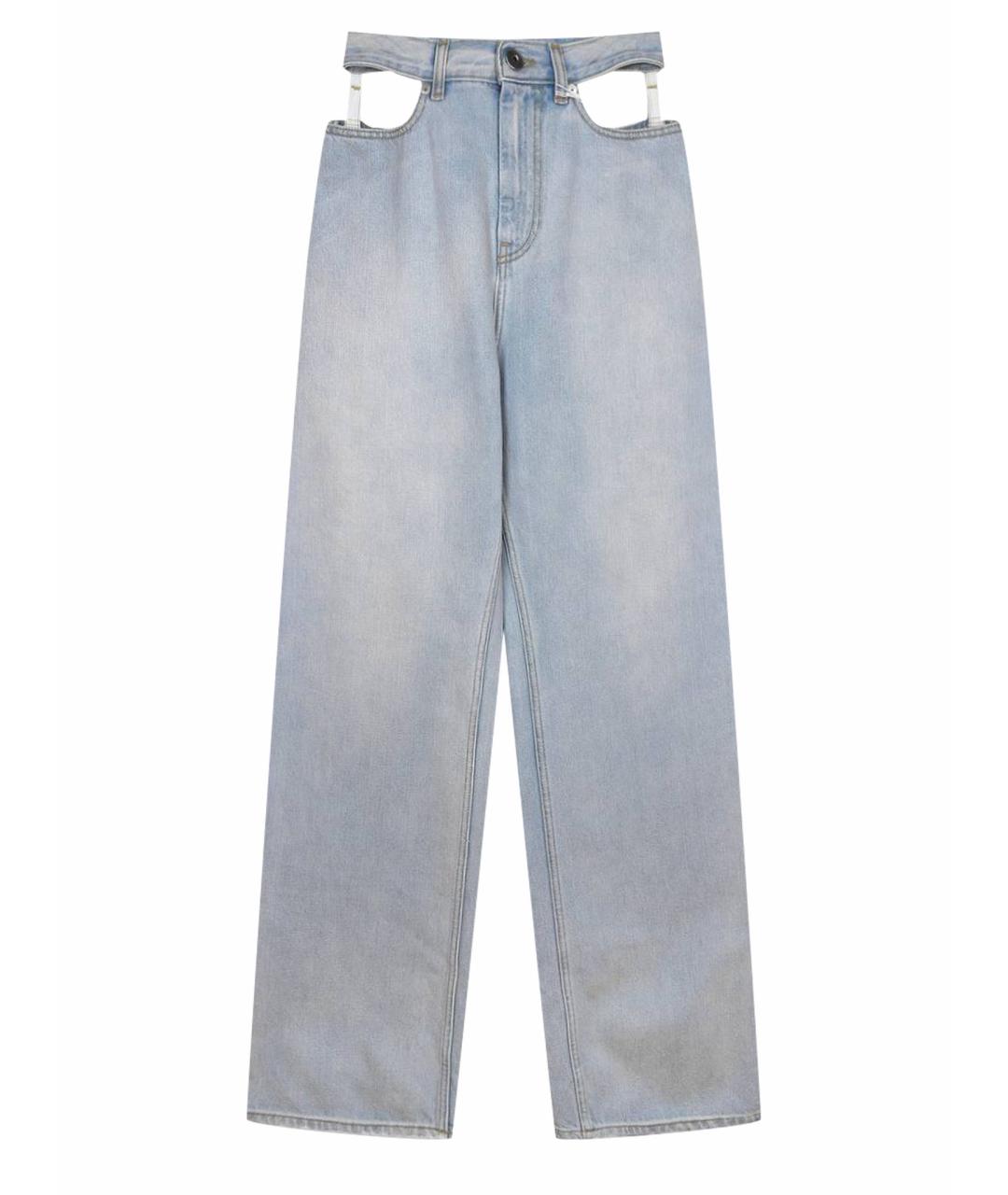 MAISON MARGIELA Голубые хлопковые прямые джинсы, фото 1