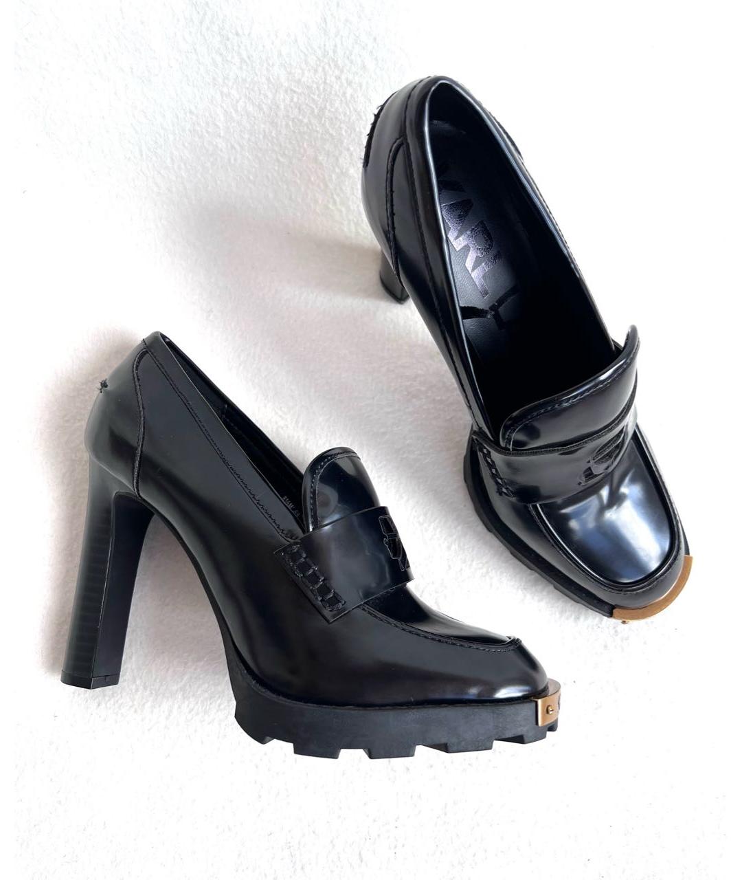 KARL LAGERFELD Черные туфли из искусственной кожи, фото 6