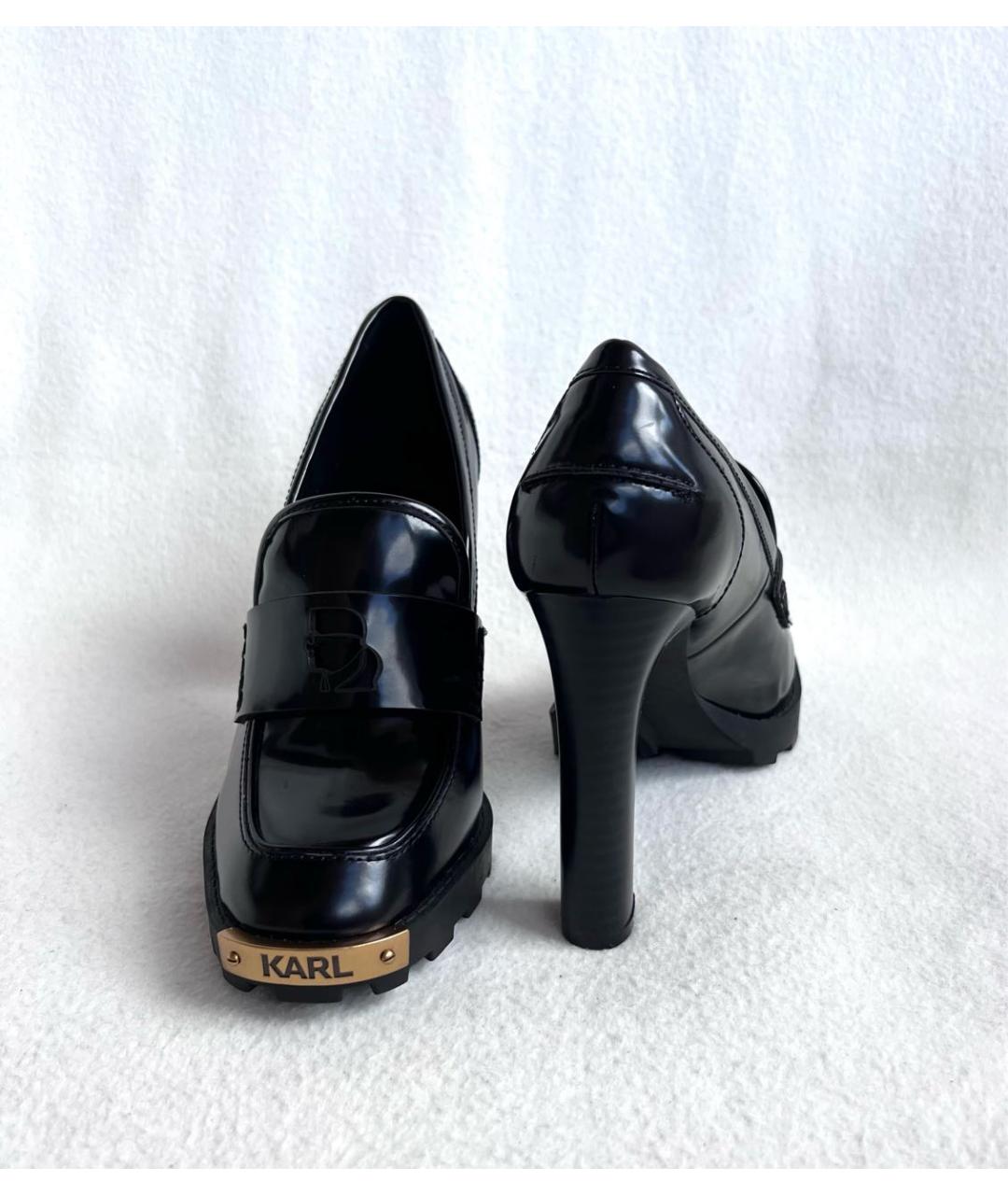 KARL LAGERFELD Черные туфли из искусственной кожи, фото 4
