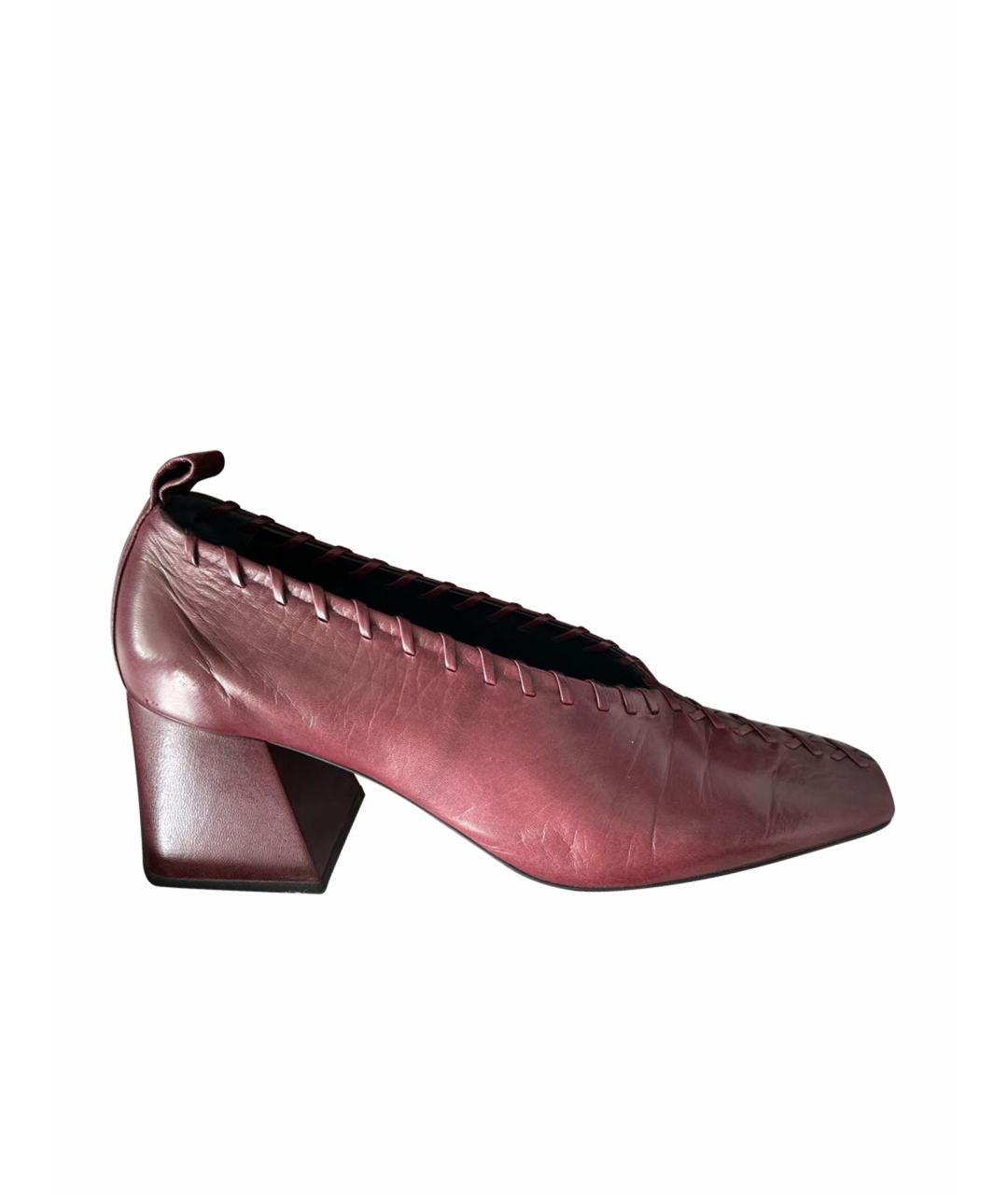 JIL SANDER Бордовые кожаные туфли, фото 1