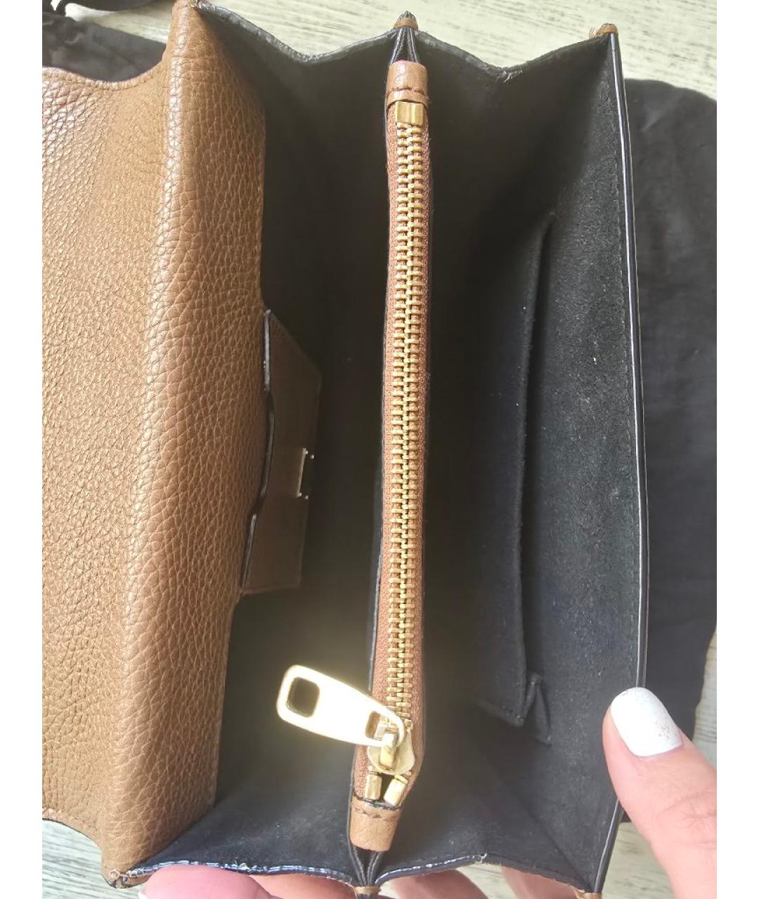 DOLCE&GABBANA Коричневая кожаная сумка тоут, фото 9