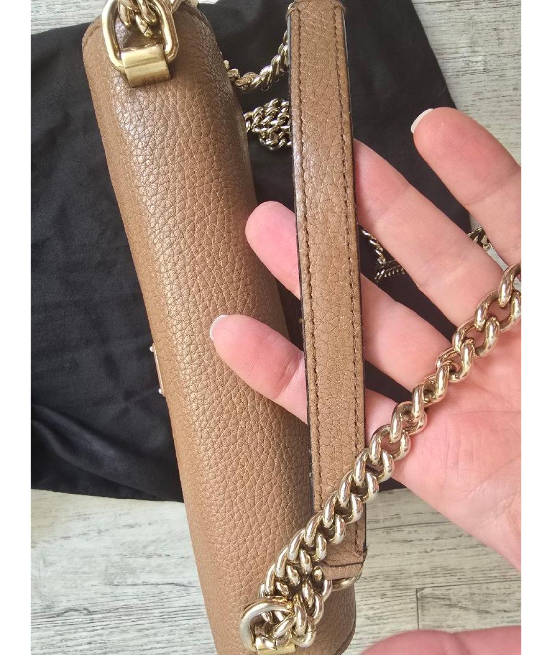 DOLCE&GABBANA Коричневая кожаная сумка тоут, фото 6