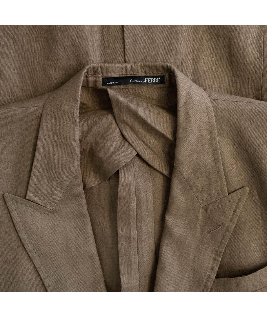 GIANFRANCO FERRE Коричневый льняной пиджак, фото 3