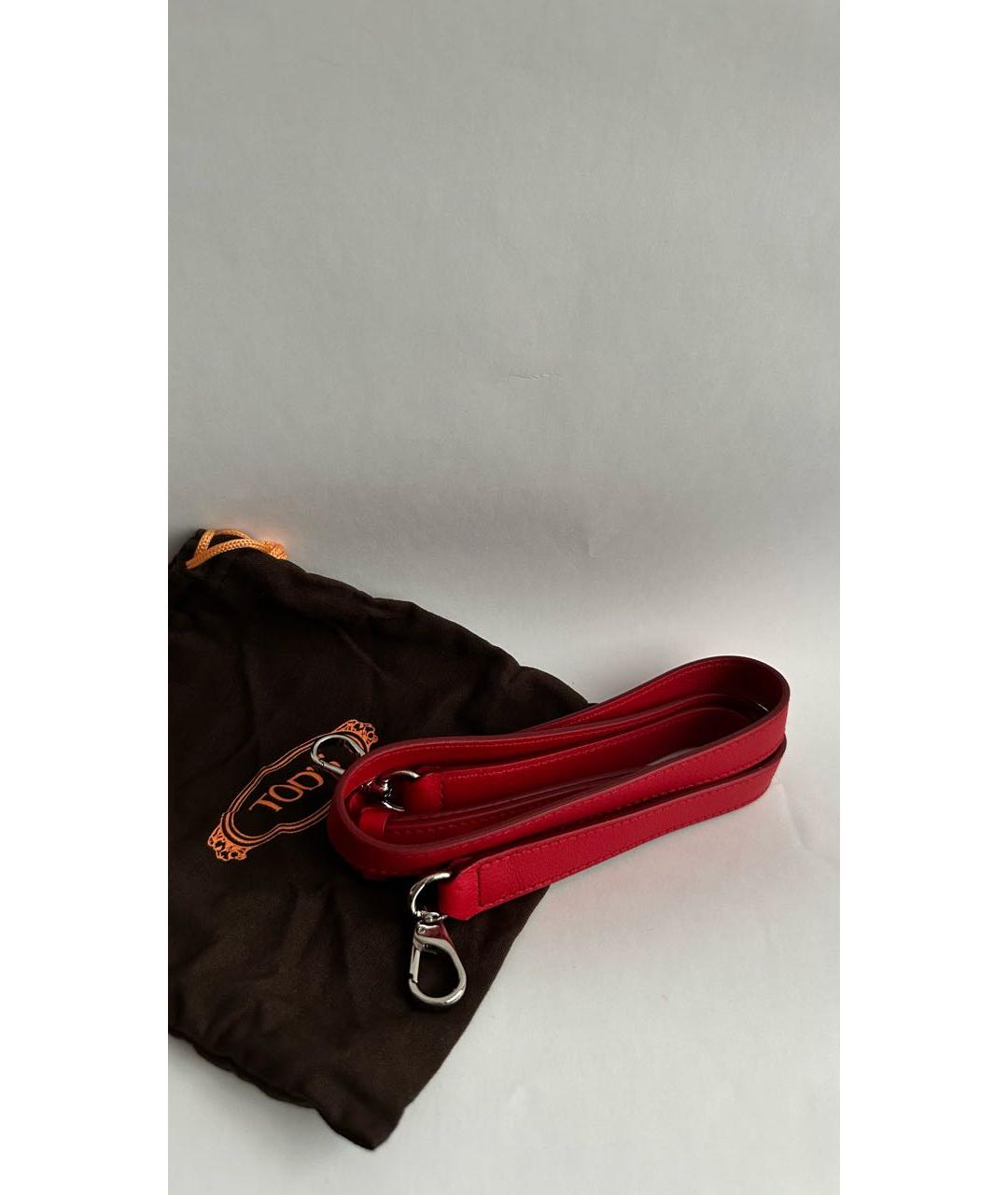 TOD'S Красная кожаная сумка с короткими ручками, фото 7