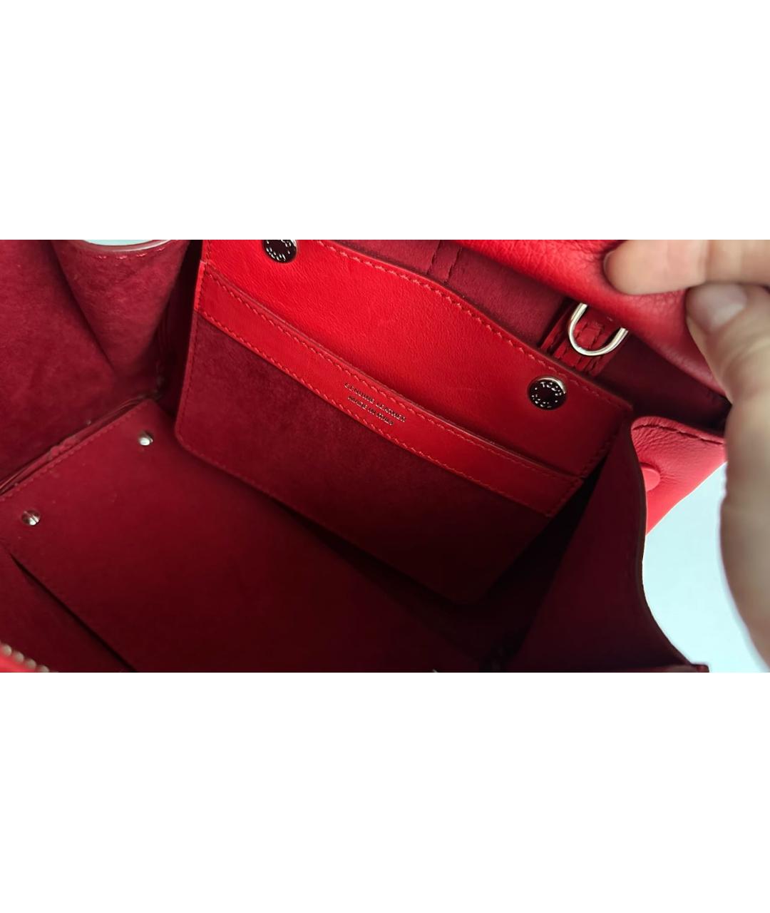 TOD'S Красная кожаная сумка с короткими ручками, фото 6