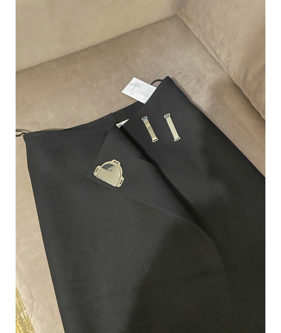 CELINE PRE-OWNED Черная шерстяная юбка миди, фото 4