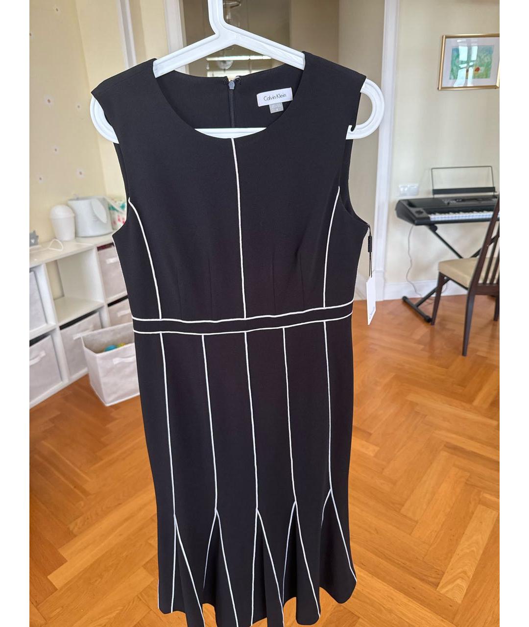CALVIN KLEIN Черное полиэстеровое повседневное платье, фото 6