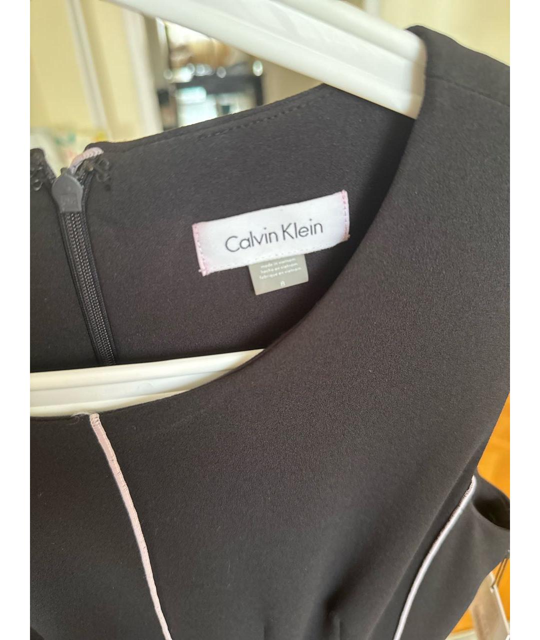 CALVIN KLEIN Черное полиэстеровое повседневное платье, фото 5