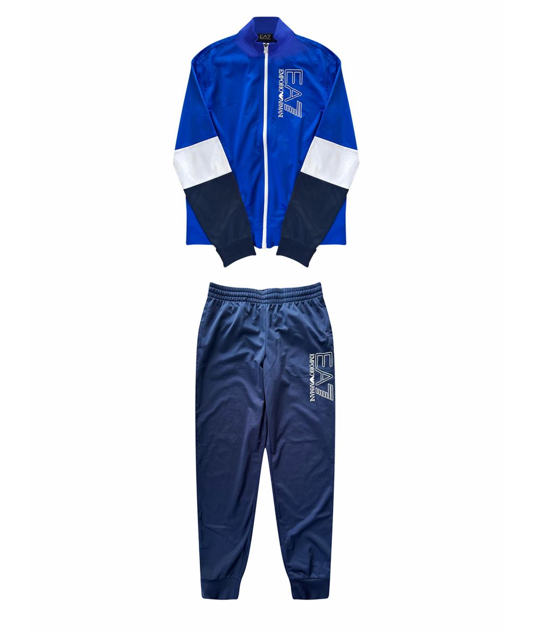 EA7 Синий полиэстеровый спортивный костюм, фото 1