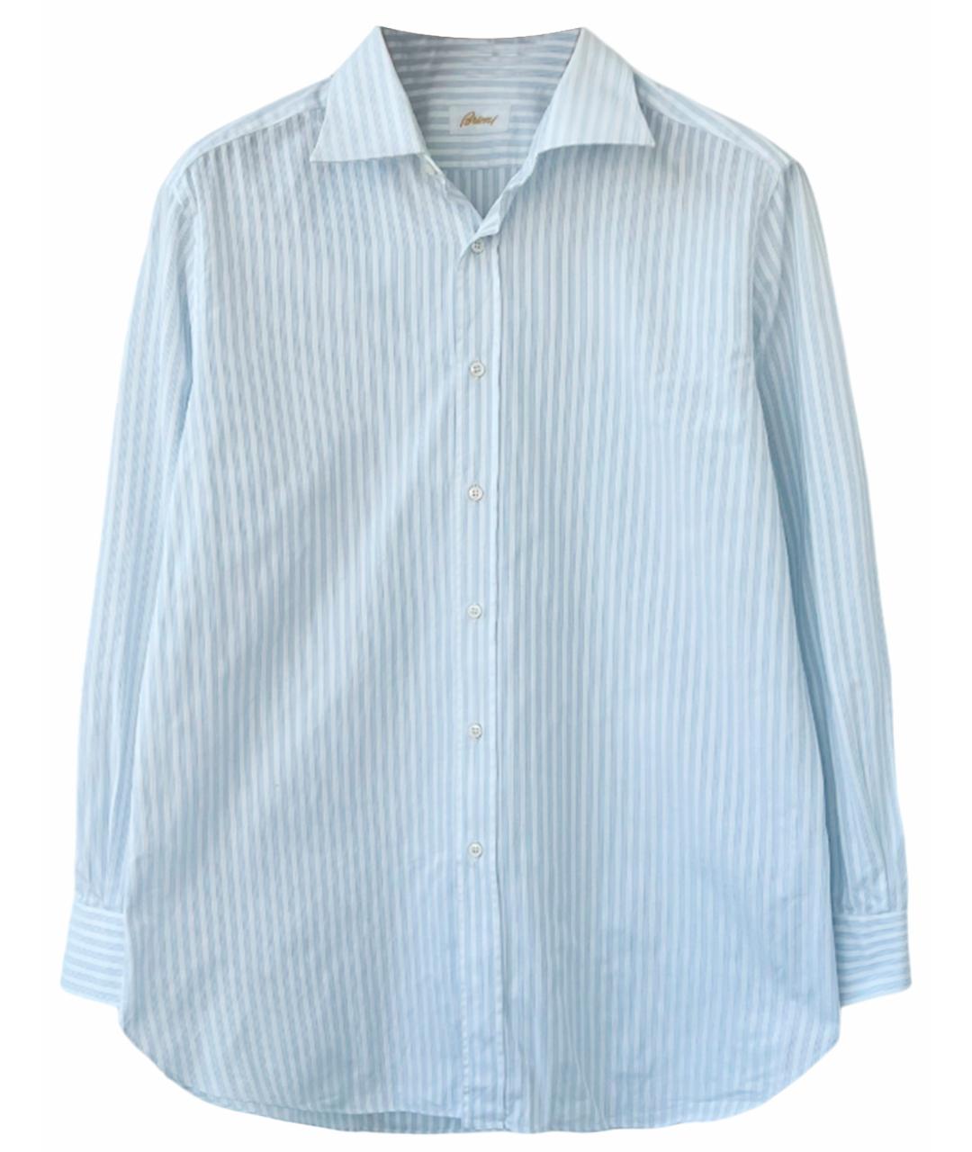 BRIONI Голубая хлопковая классическая рубашка, фото 1