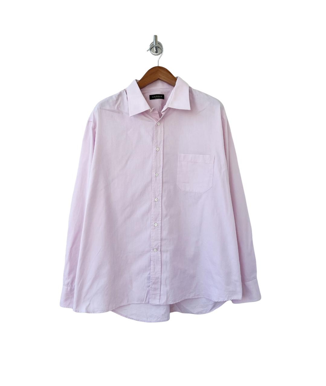 CANALI Розовая хлопковая классическая рубашка, фото 6