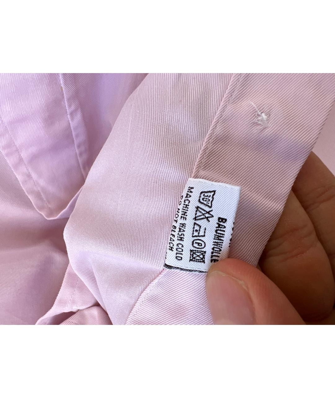 CANALI Розовая хлопковая классическая рубашка, фото 5