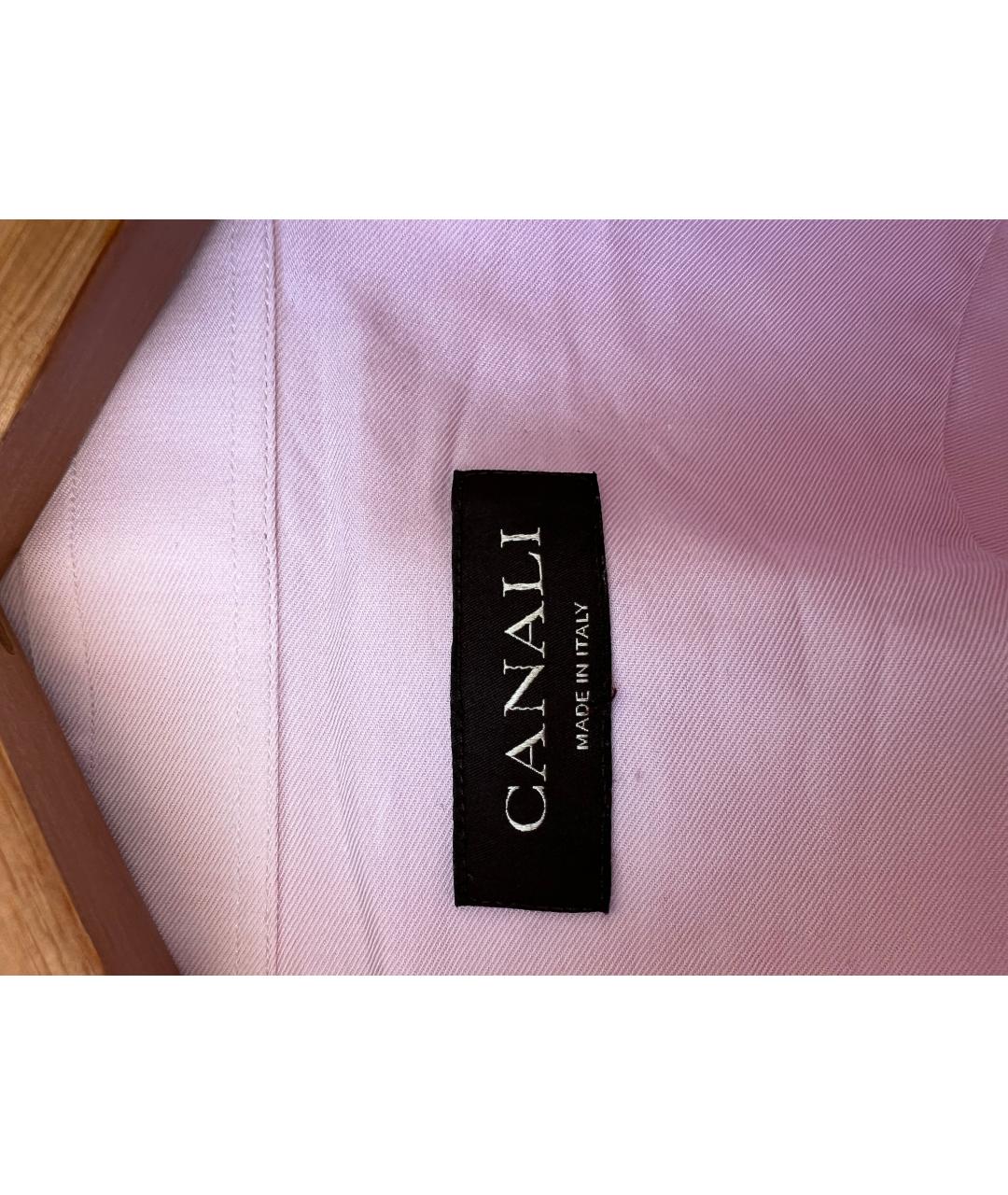 CANALI Розовая хлопковая классическая рубашка, фото 2