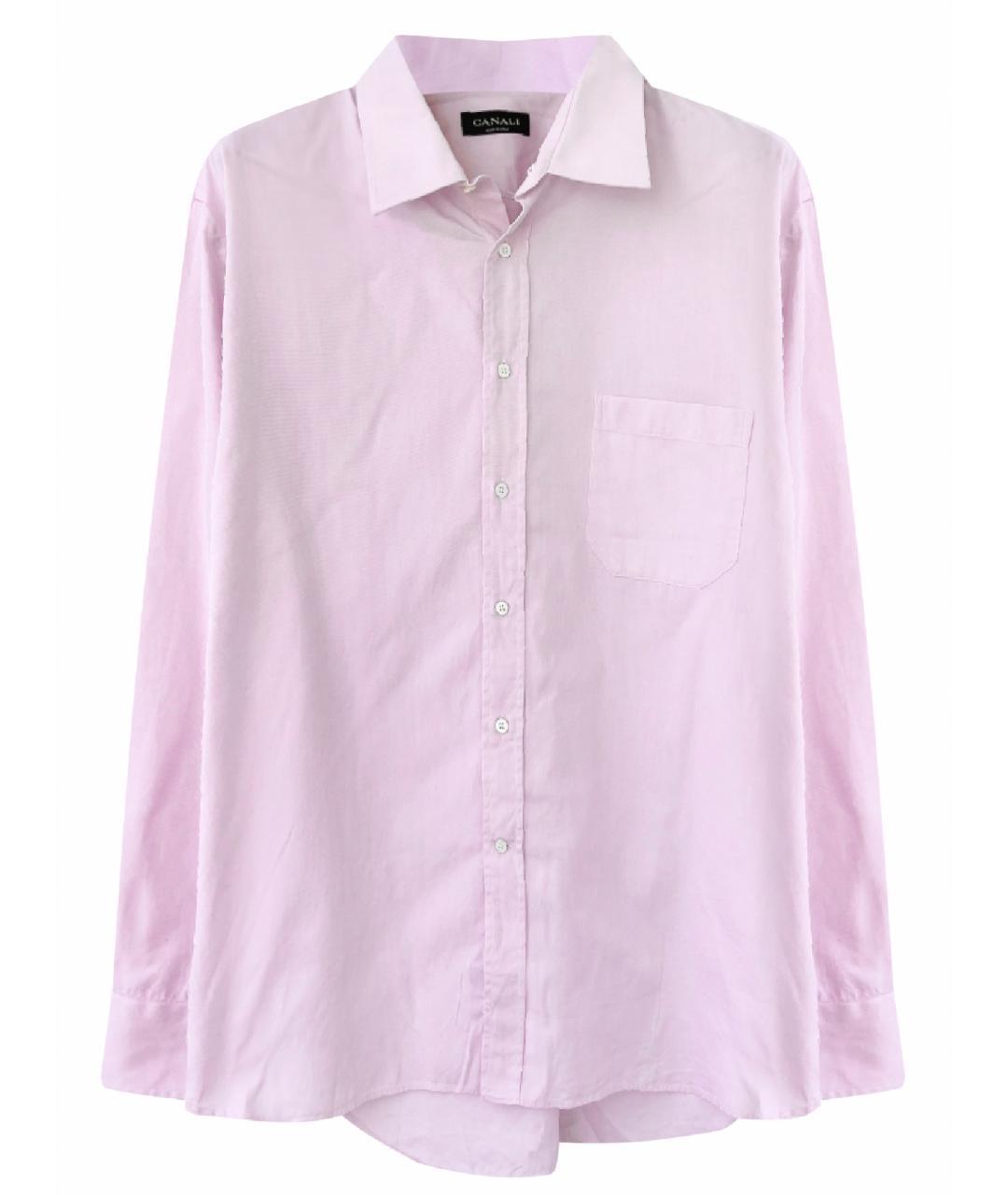 CANALI Розовая хлопковая классическая рубашка, фото 1