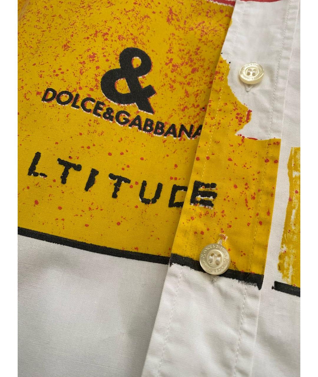DOLCE&GABBANA Белая хлопковая кэжуал рубашка, фото 3
