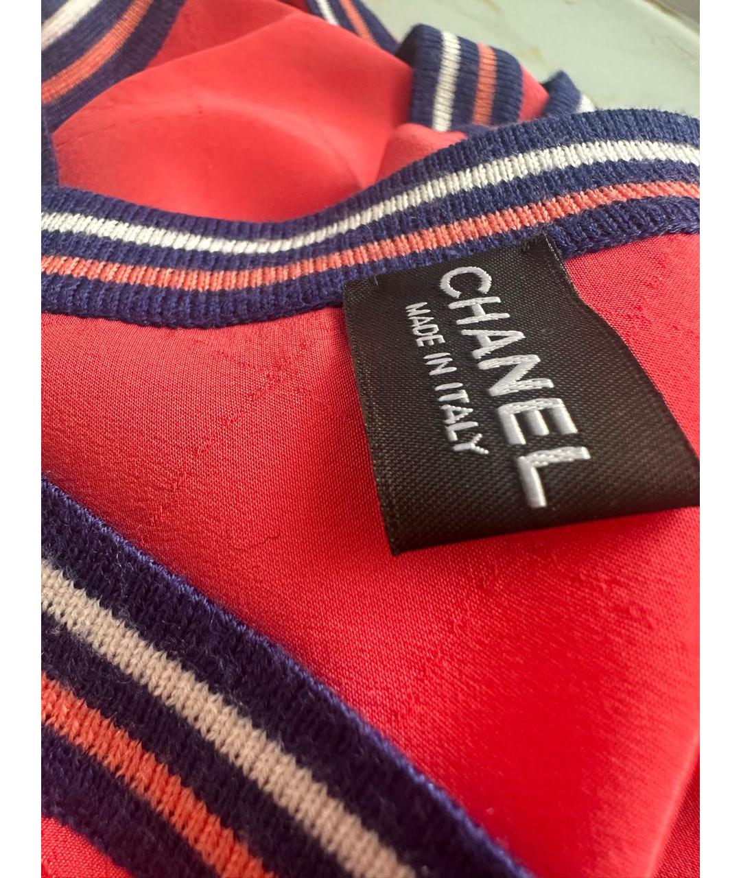 CHANEL PRE-OWNED Красный шелковый платок, фото 3