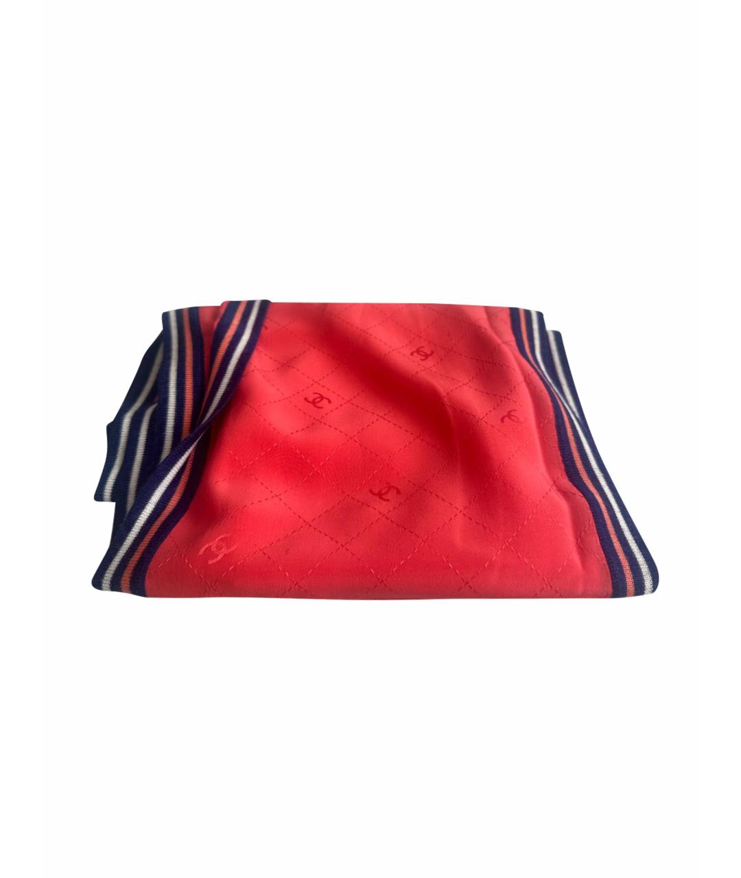 CHANEL PRE-OWNED Красный шелковый платок, фото 1