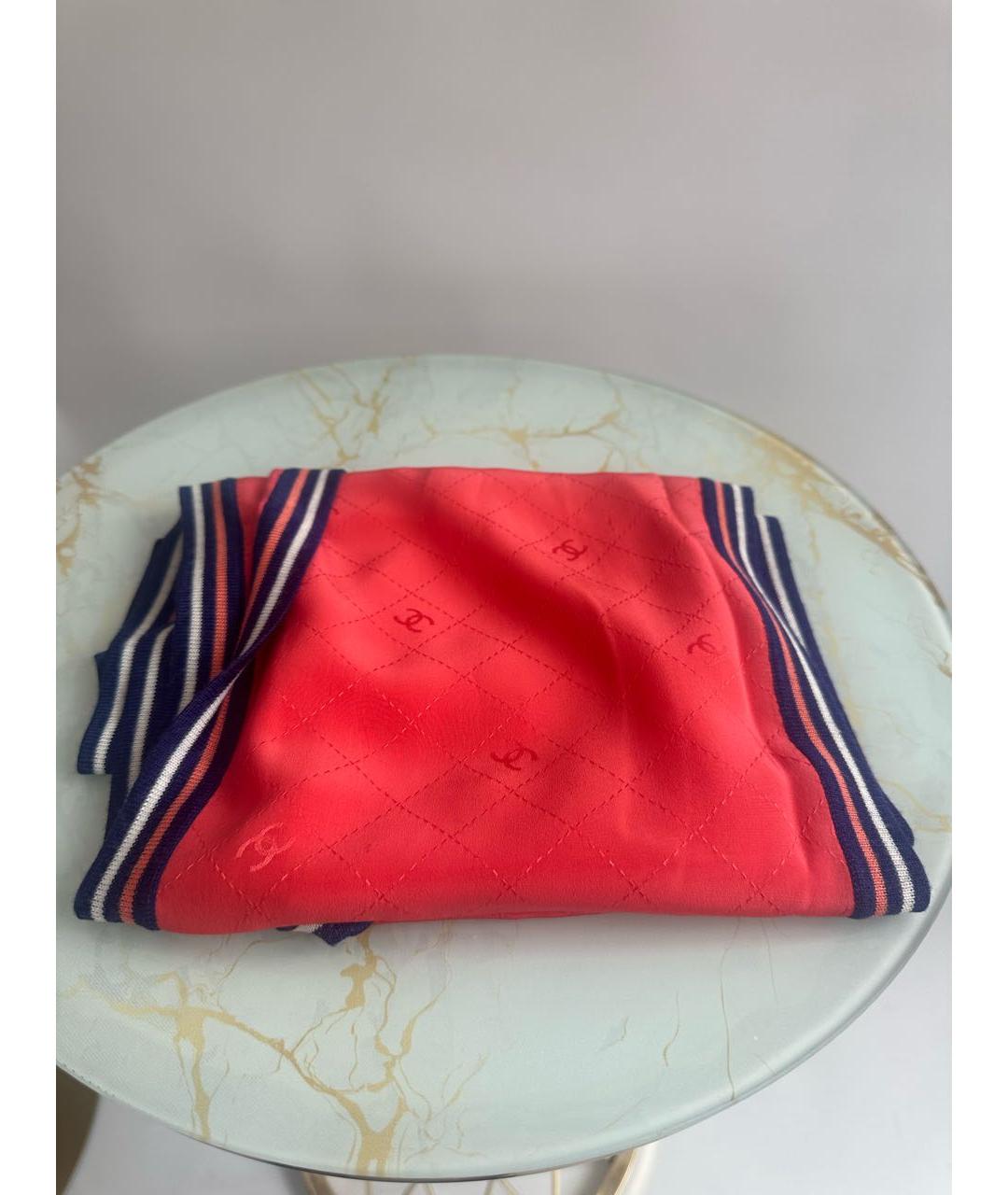 CHANEL PRE-OWNED Красный шелковый платок, фото 9