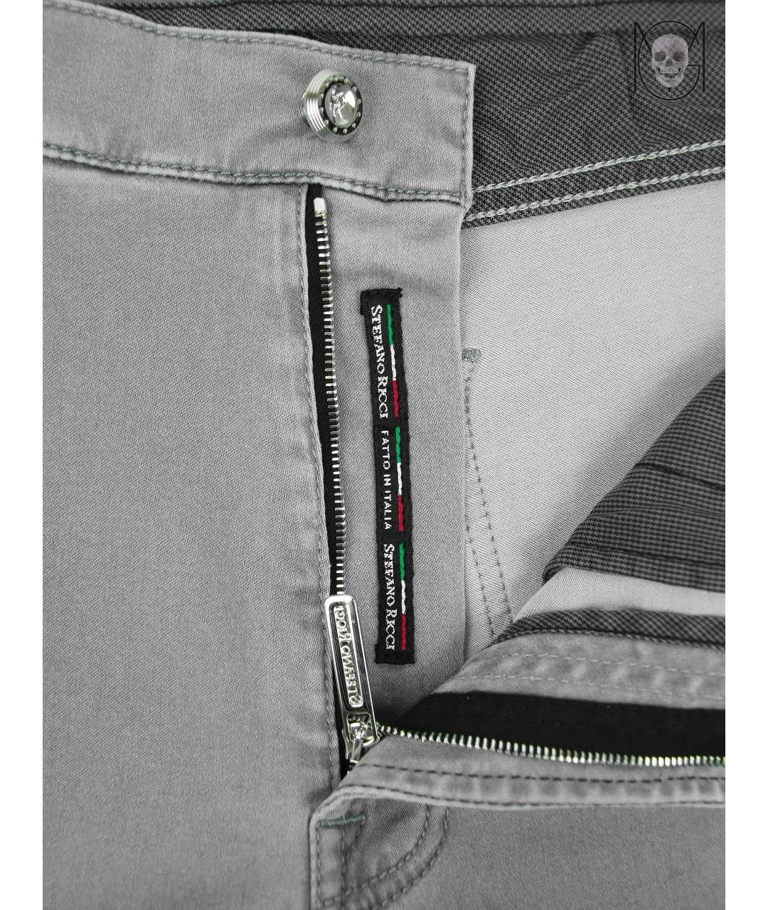 STEFANO RICCI Серые хлопко-лиоцелловые прямые джинсы, фото 7
