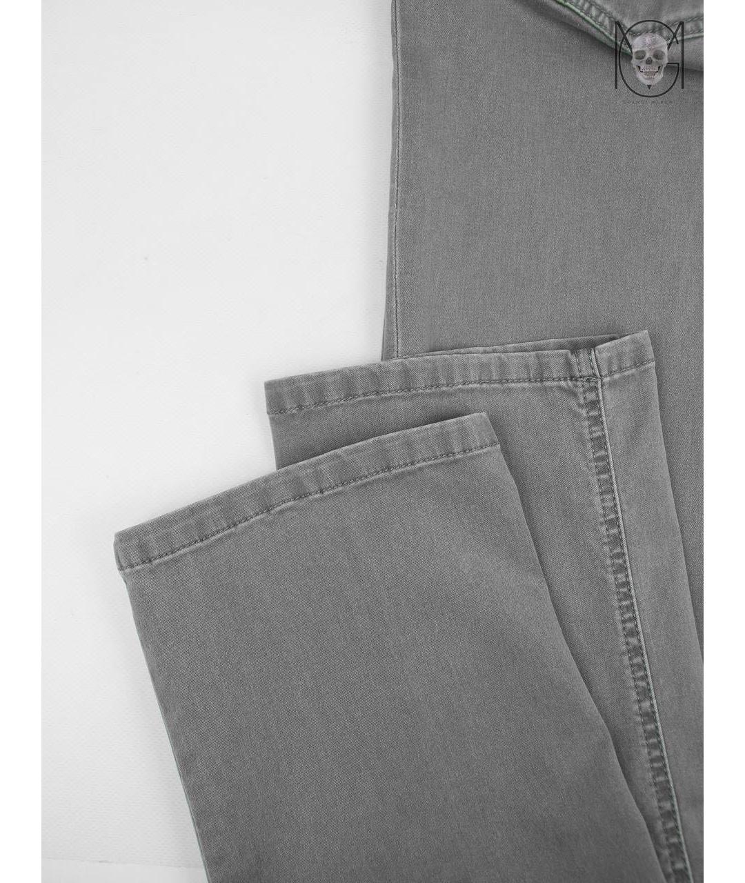 STEFANO RICCI Серые хлопко-лиоцелловые прямые джинсы, фото 8