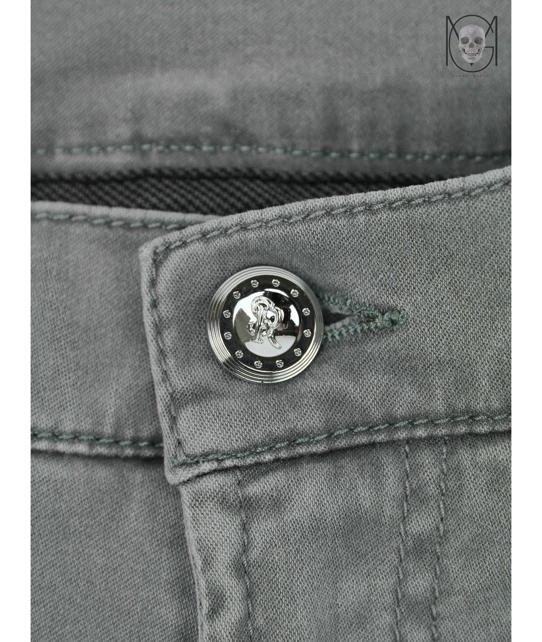 STEFANO RICCI Серые хлопко-лиоцелловые прямые джинсы, фото 3