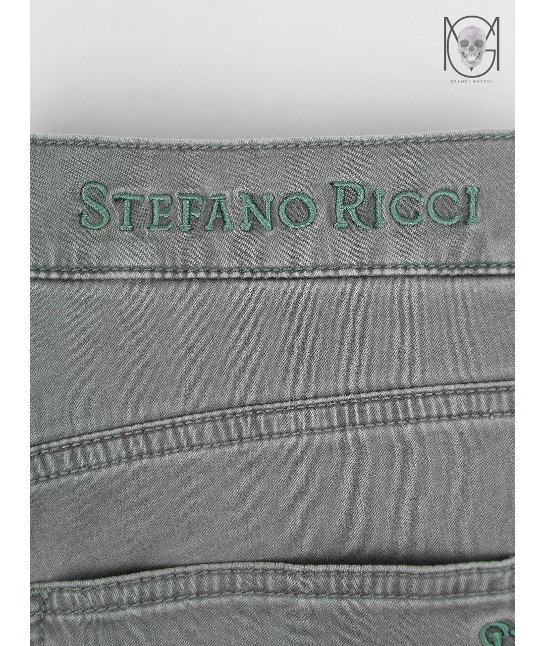 STEFANO RICCI Серые хлопко-лиоцелловые прямые джинсы, фото 6