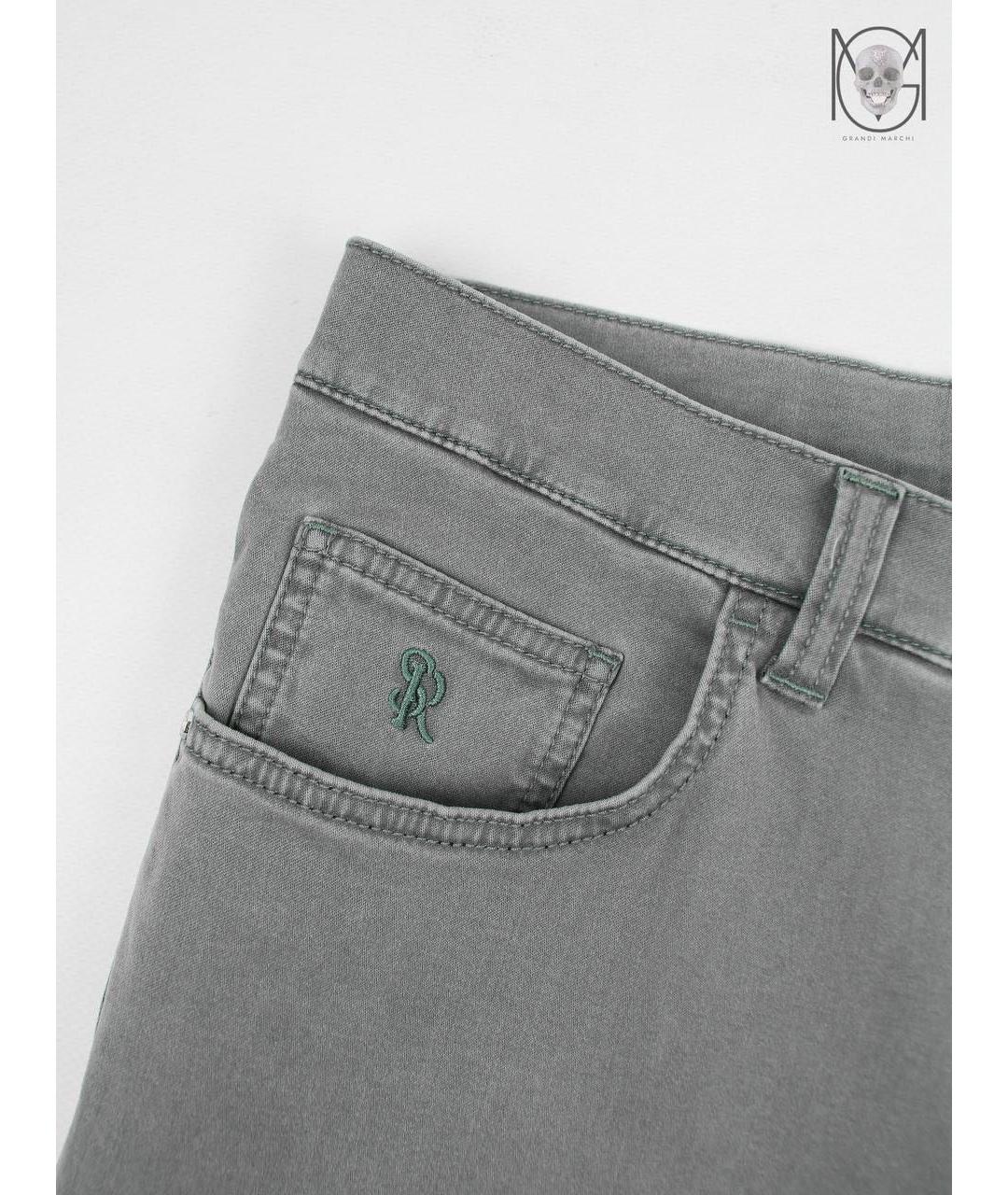 STEFANO RICCI Серые хлопко-лиоцелловые прямые джинсы, фото 5