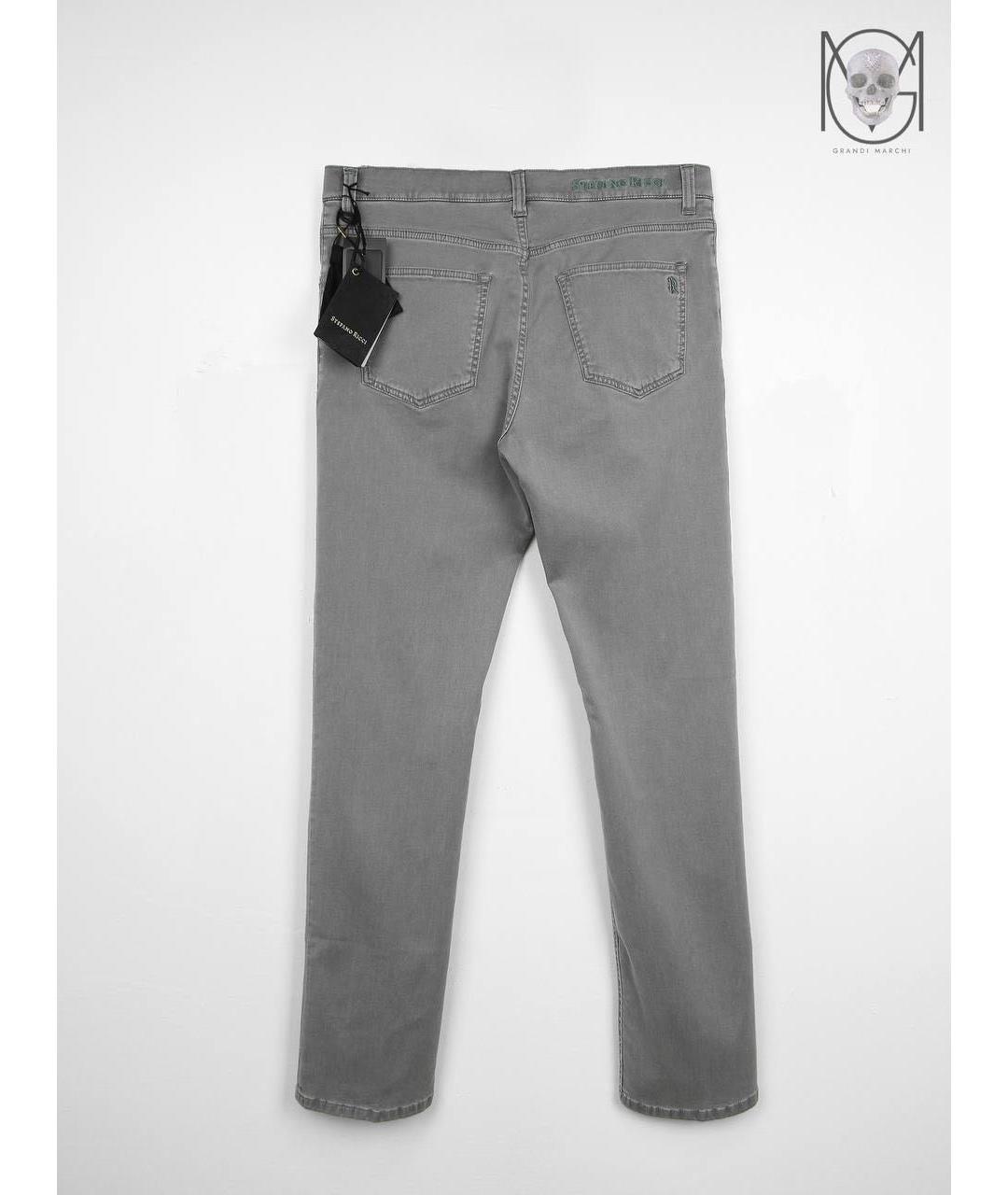 STEFANO RICCI Серые хлопко-лиоцелловые прямые джинсы, фото 2