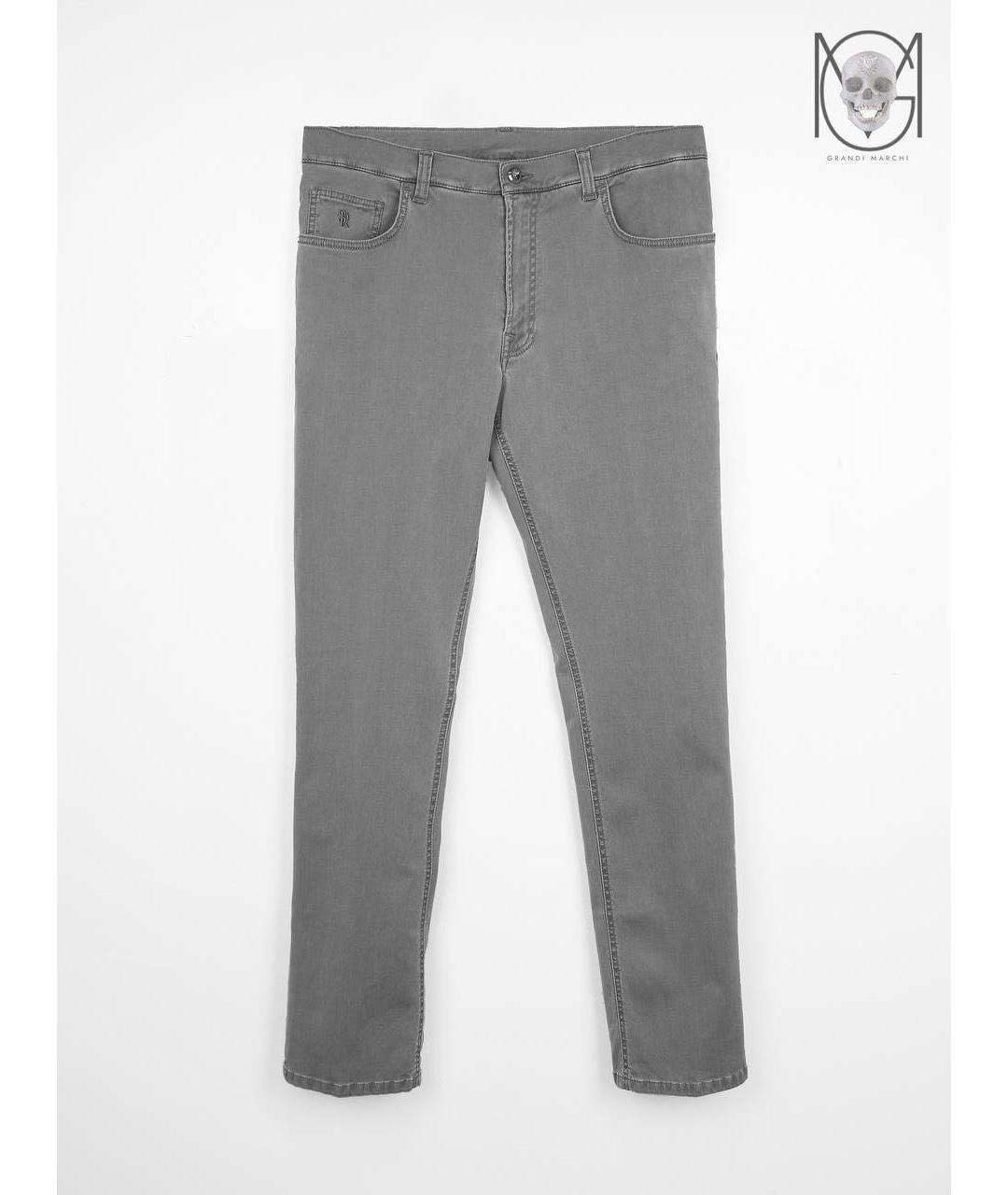 STEFANO RICCI Серые хлопко-лиоцелловые прямые джинсы, фото 9