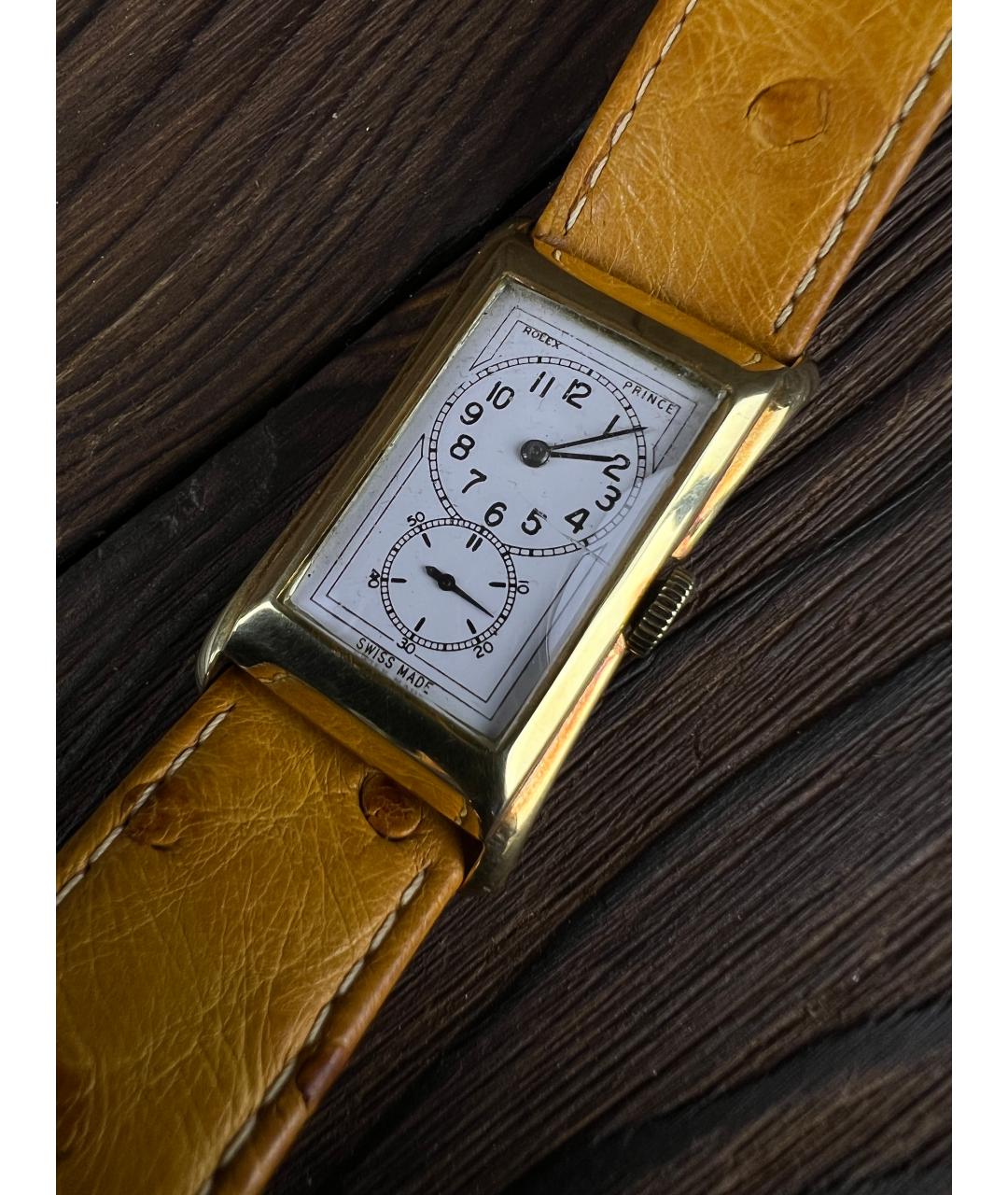 ROLEX Белые часы из желтого золота, фото 4