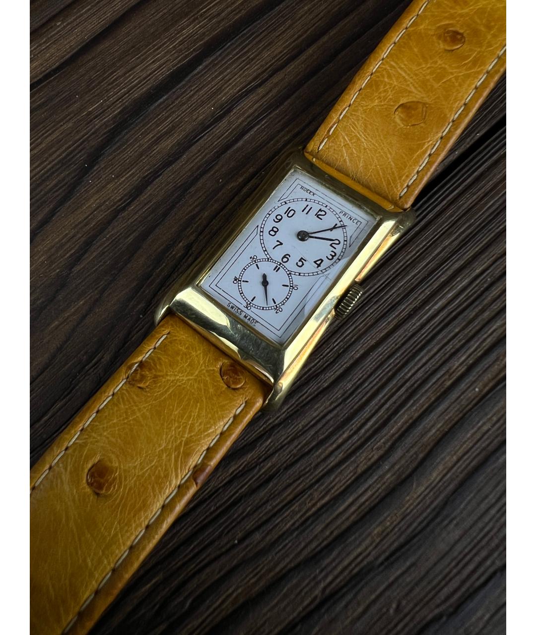 ROLEX Белые часы из желтого золота, фото 3