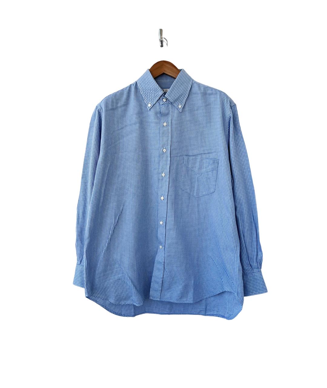 LORO PIANA Голубая хлопковая классическая рубашка, фото 4