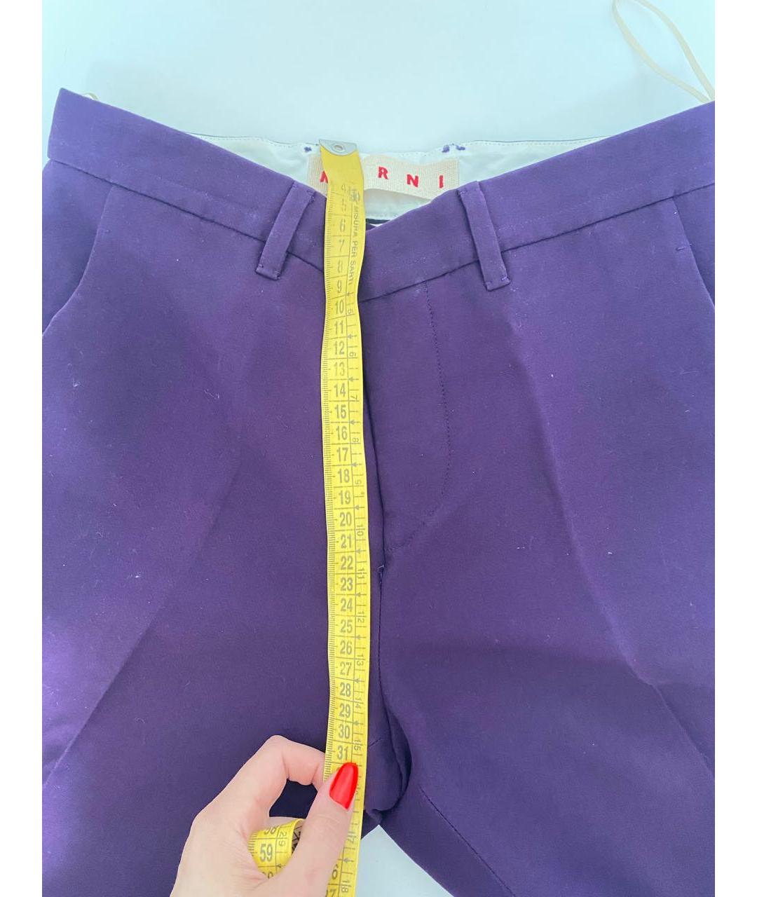 MARNI Фиолетовые прямые брюки, фото 8